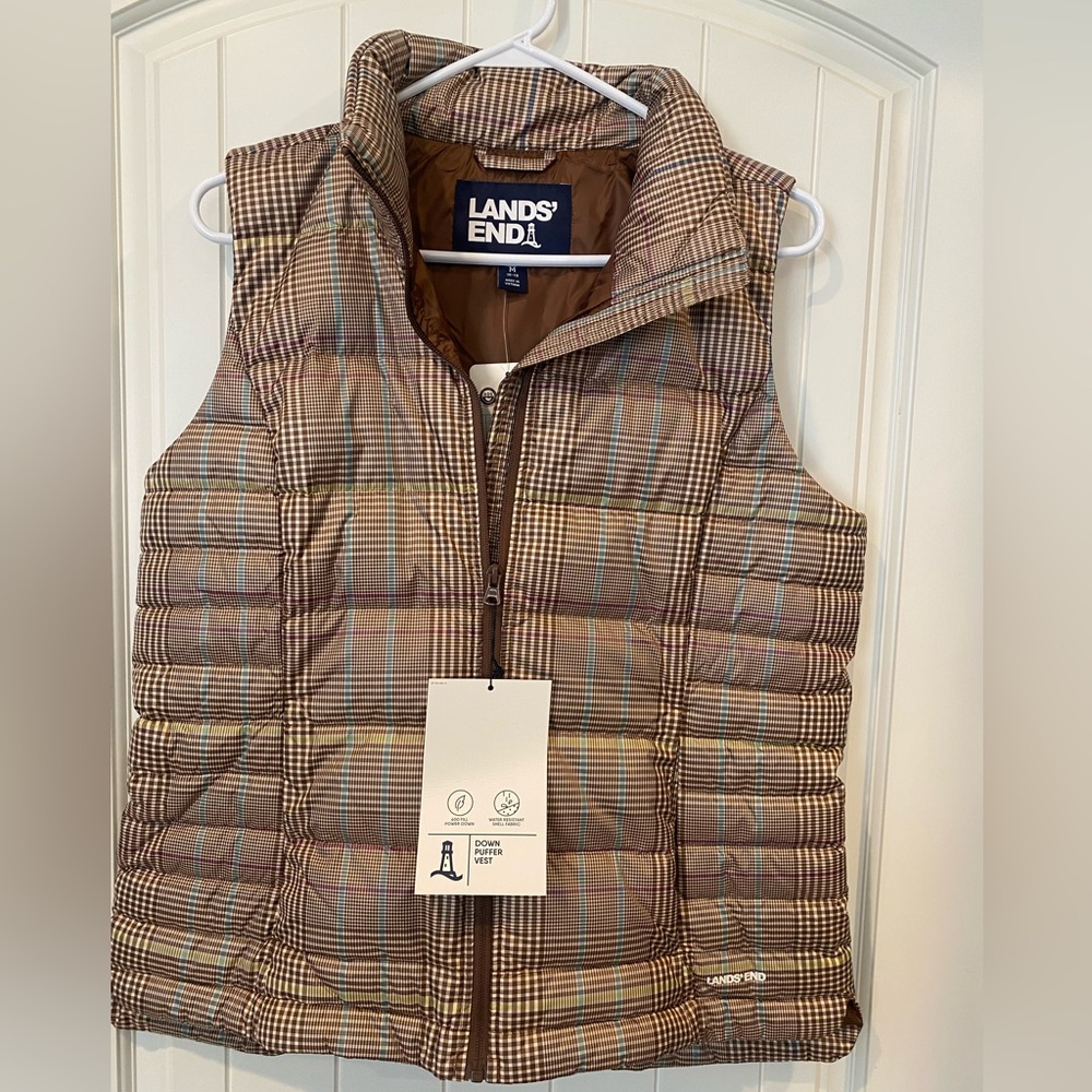 Lands End down puffer vest  medium